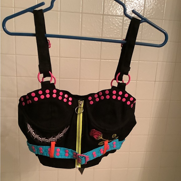NWT Current Mood Corset Crop Top M
